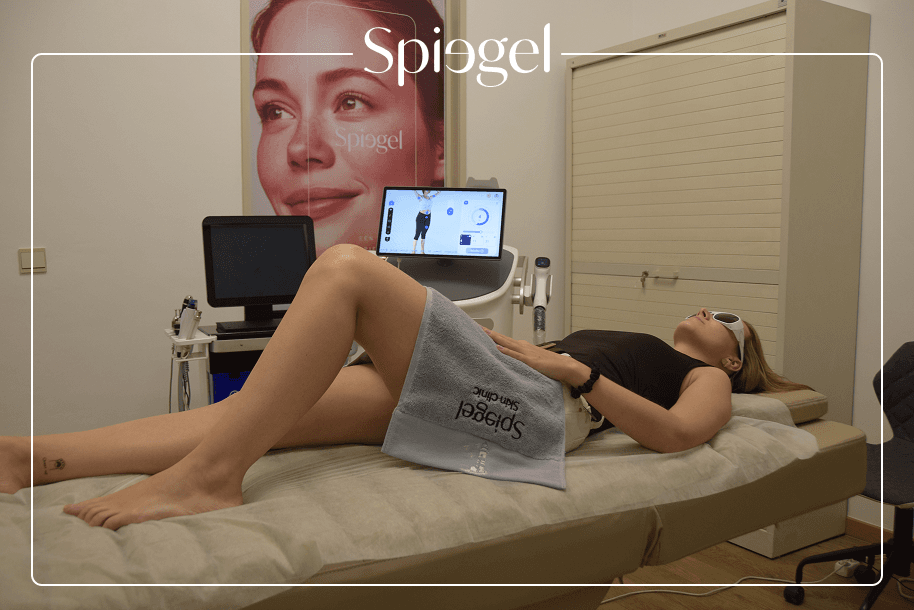 Séance professionnelle d'épilation laser réalisée avec pièce à main refroidie et gel protecteur